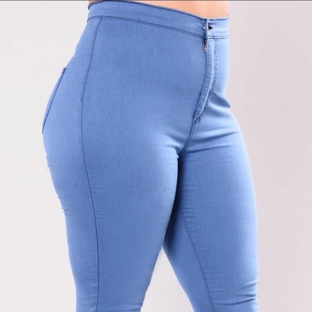 Plus Fashion High waist denim jeans